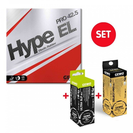 Zestaw Okładzina Gewo Hype EL Pro 42.50 + 3-pak Select Pro 40+ 3-pak Ultra 