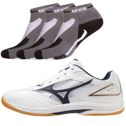 Zestaw Buty Mizuno  Wave Drive 9 + skarpetki 3-pak Gewo Short Flex III biało-czarne