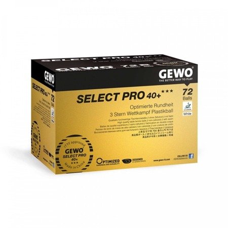 Piłki Gewo Select Pro 40+ *** - 72 szt. ABS 20 kartonów